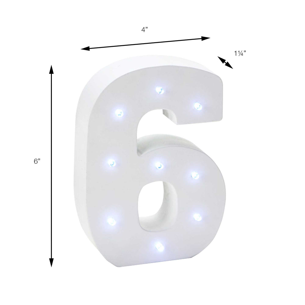 Vintage LED Marquee Number 6