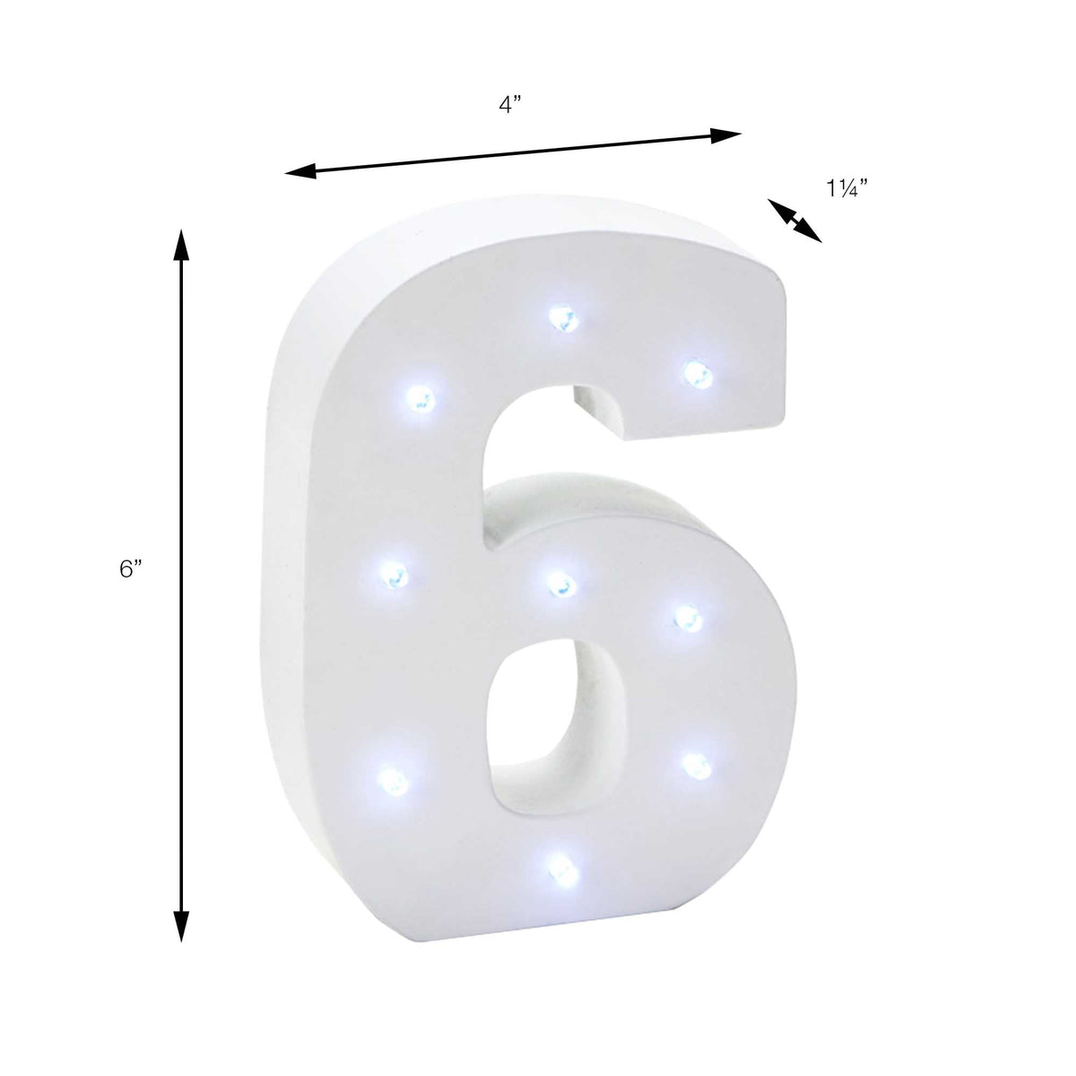 Vintage LED Marquee Number 6