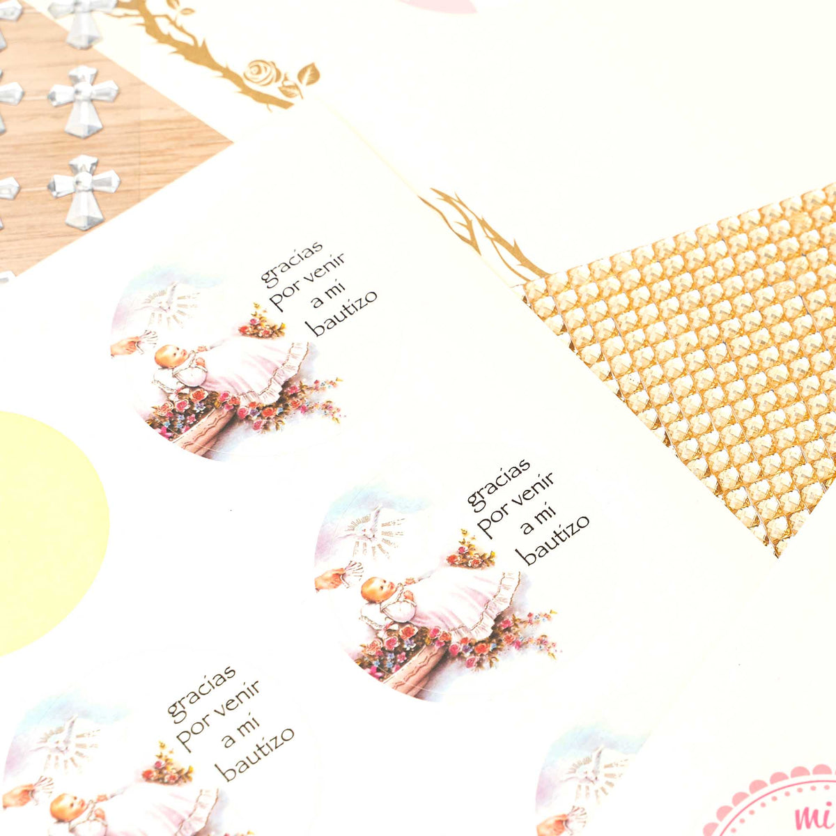 Baptism Mi Bautizo Stickers - 24 Labels
