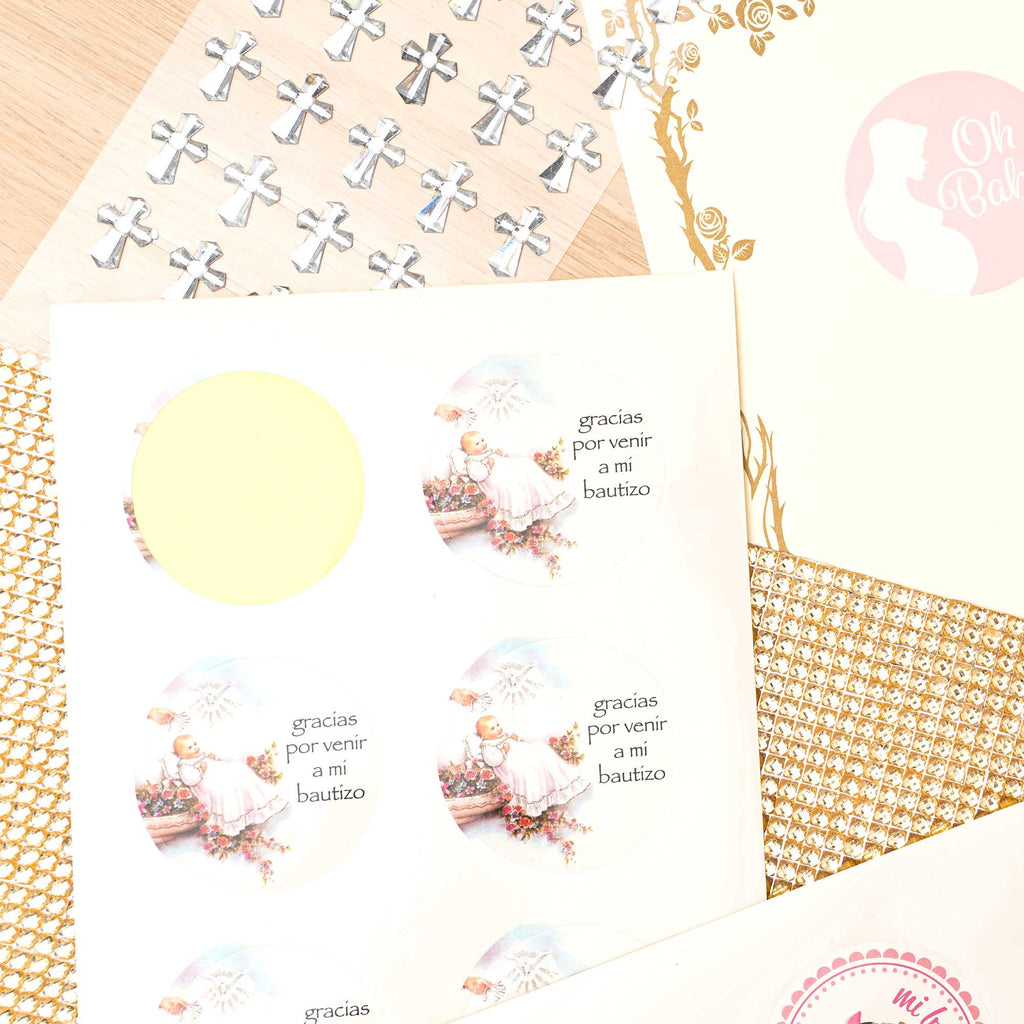Baptism Mi Bautizo Stickers - 24 Labels