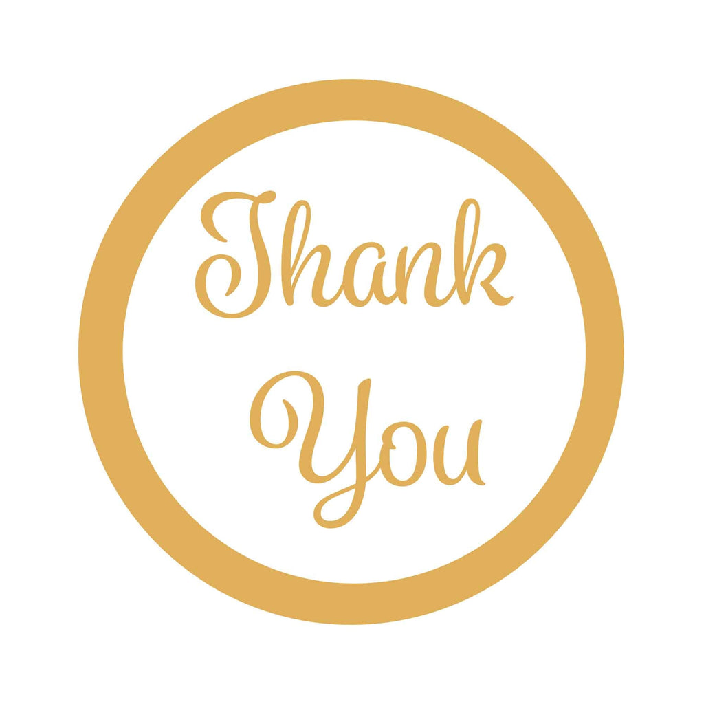 Gold Thank You Stickers
