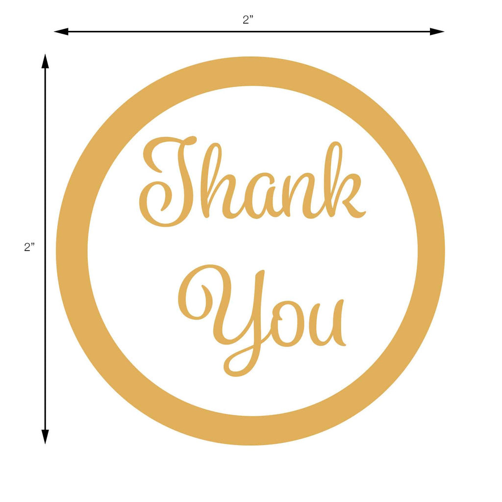 Gold Thank You Stickers