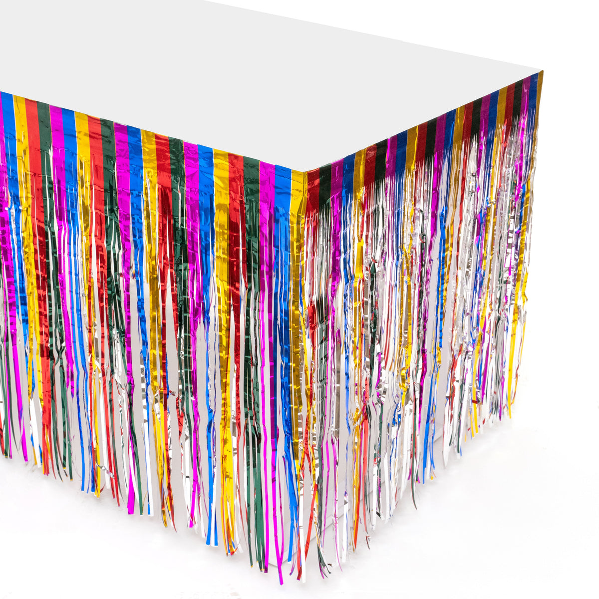 Metallic Fringe Table Skirt - Mutlicolor