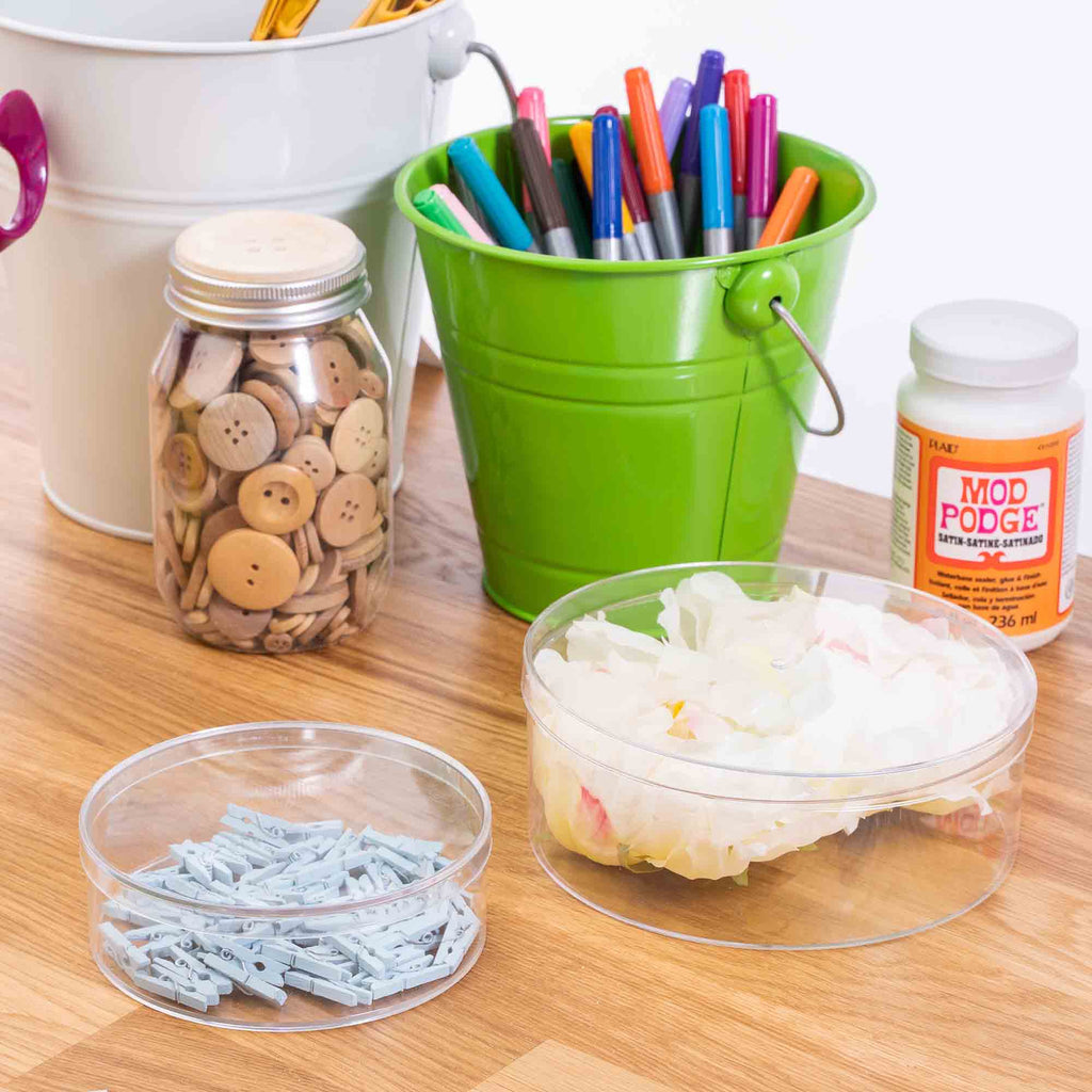 Round Plastic Favor Container 4.5" - Pack of 12