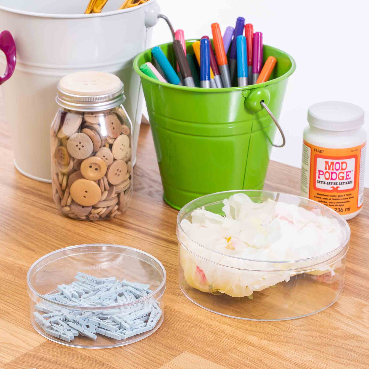 Round Plastic Favor Container 4.5" - Pack of 12