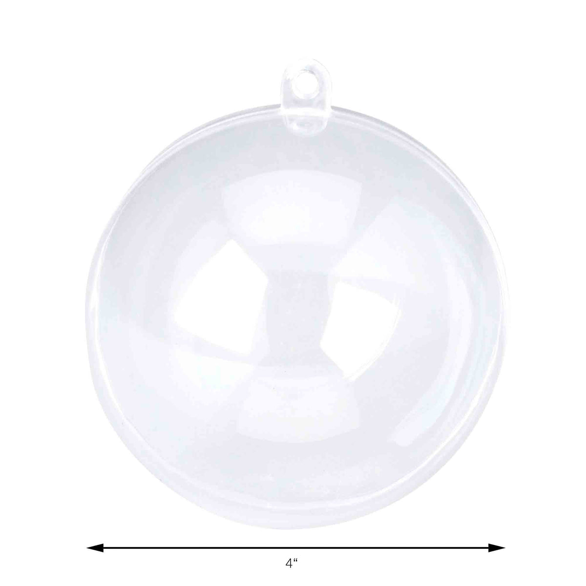 Plastic Fillable Ornament 4" - Pack of 12