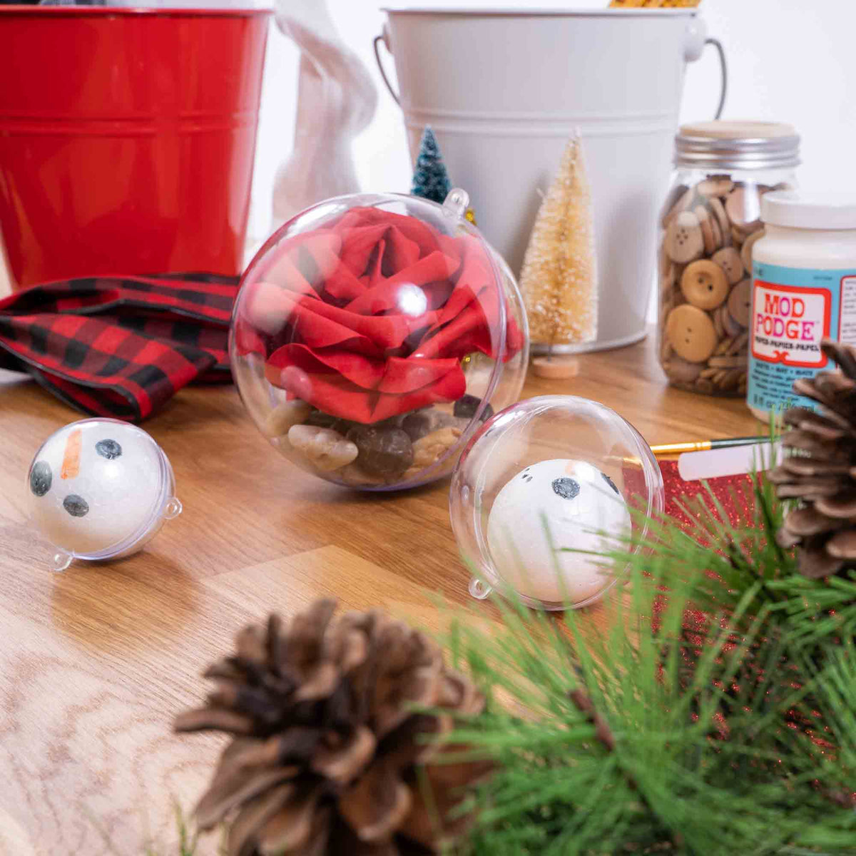 Plastic Fillable Ornament 4" - Pack of 12