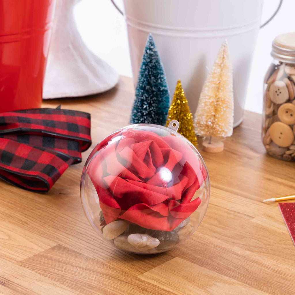 Plastic Fillable Ornament 4" - Pack of 12