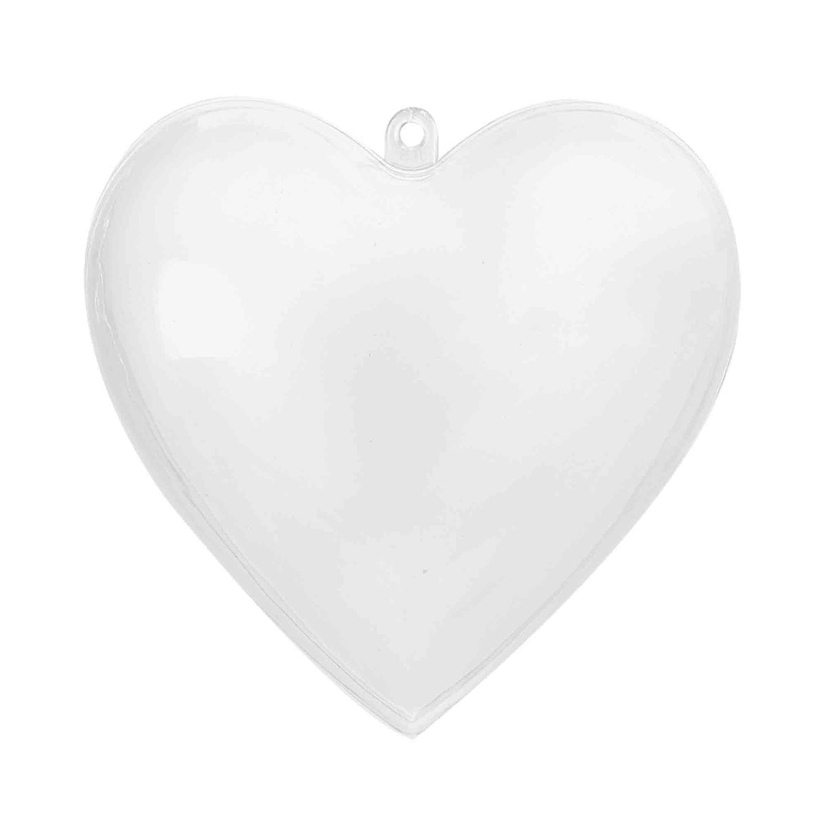 Plastic Fillable Heart Ornament 2.5" - Pack of 12