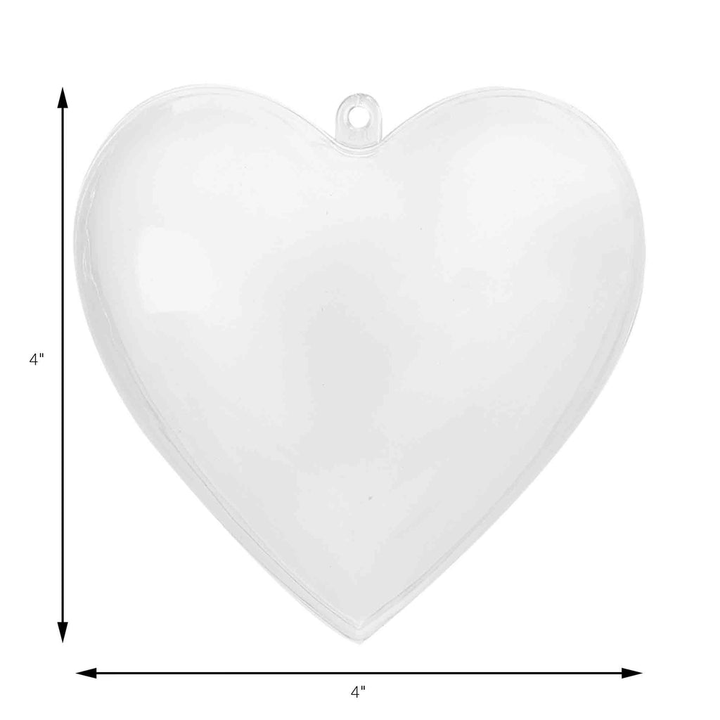 Plastic Fillable Heart Ornament - 4 Inch