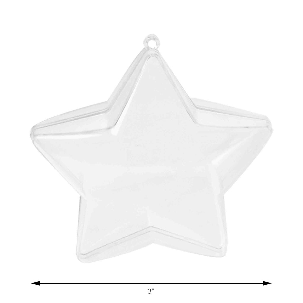 Plastic Fillable Star Ornament  - 3 Inch