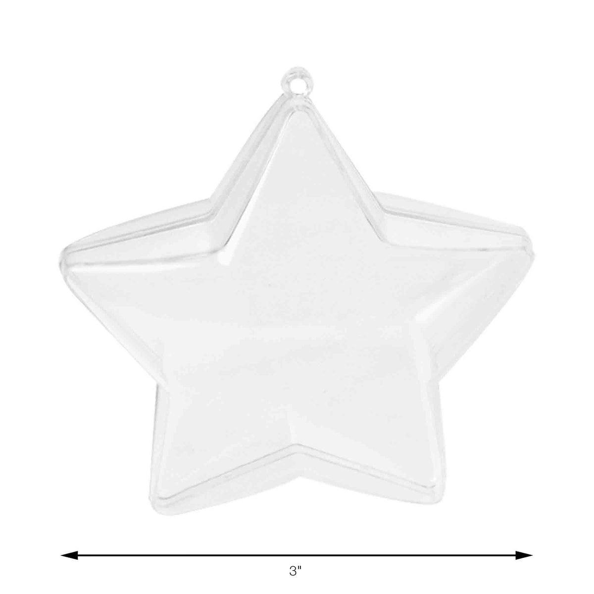 Plastic Fillable Star Ornament  - 3 Inch
