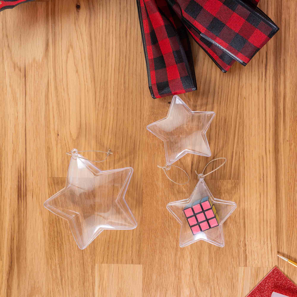 Plastic Fillable Star Ornament  - 3 Inch