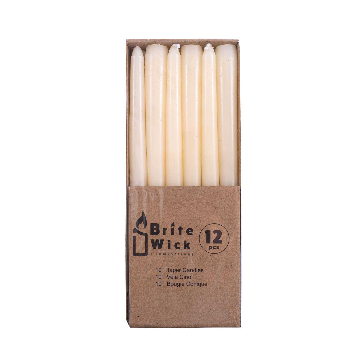 10 Inch Taper Candle - White