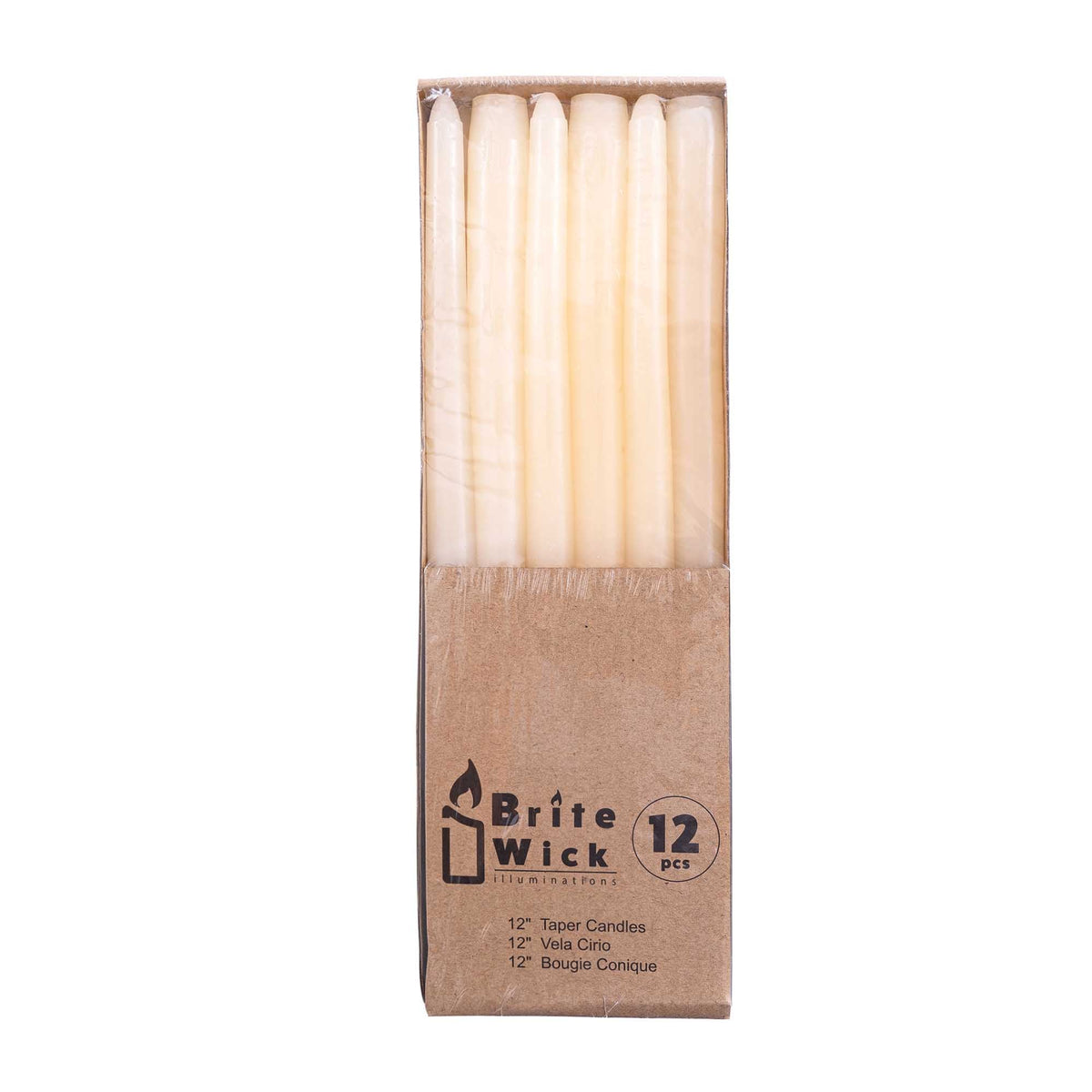 12 Inch Taper Candle - White