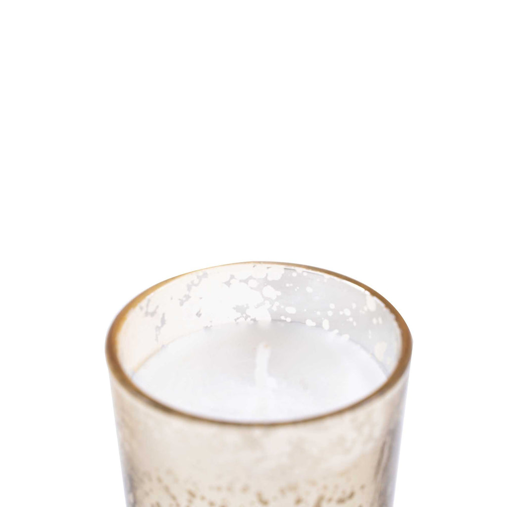 Unscented Poured Glass Votive Candles 12pcs/box 2" - Silver