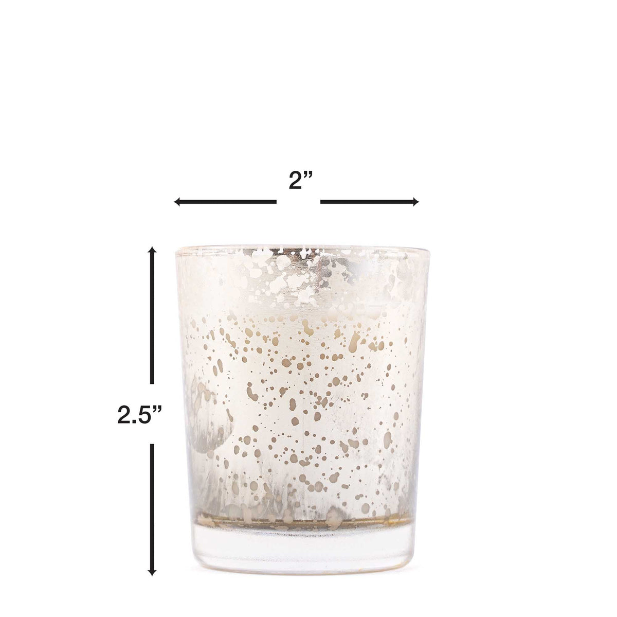 Unscented Poured Glass Votive Candles 12pcs/box 2" - Silver