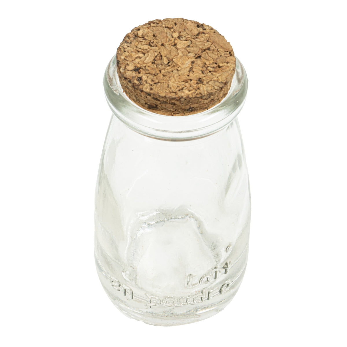Round Glass Bottle with Cork Stopper - 4.125" Tall