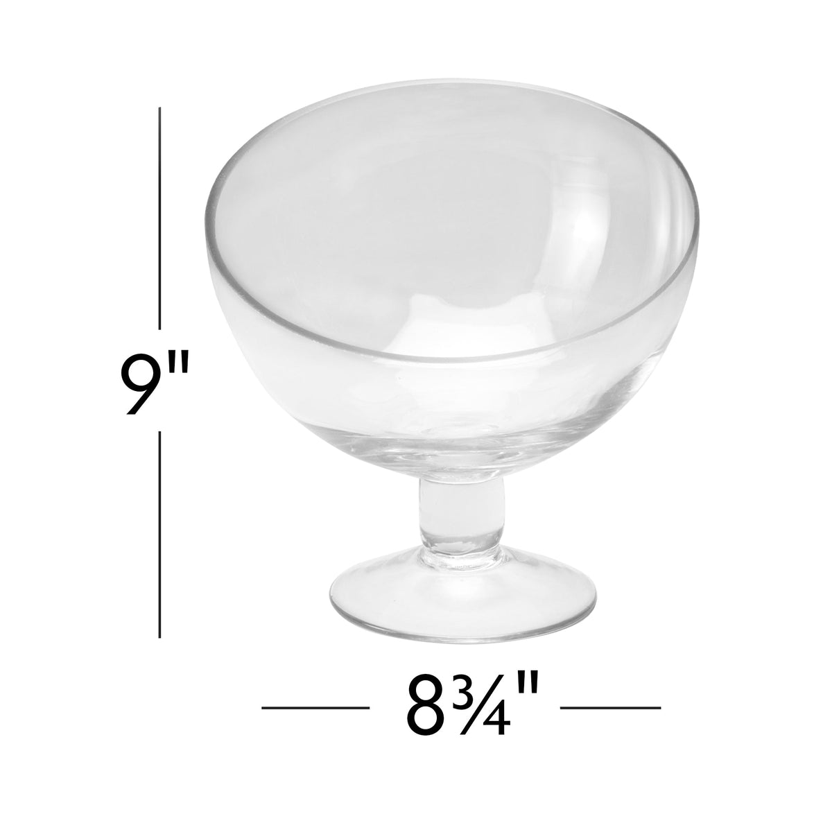 Glass Tilt Bowl - 9" x 8.75"