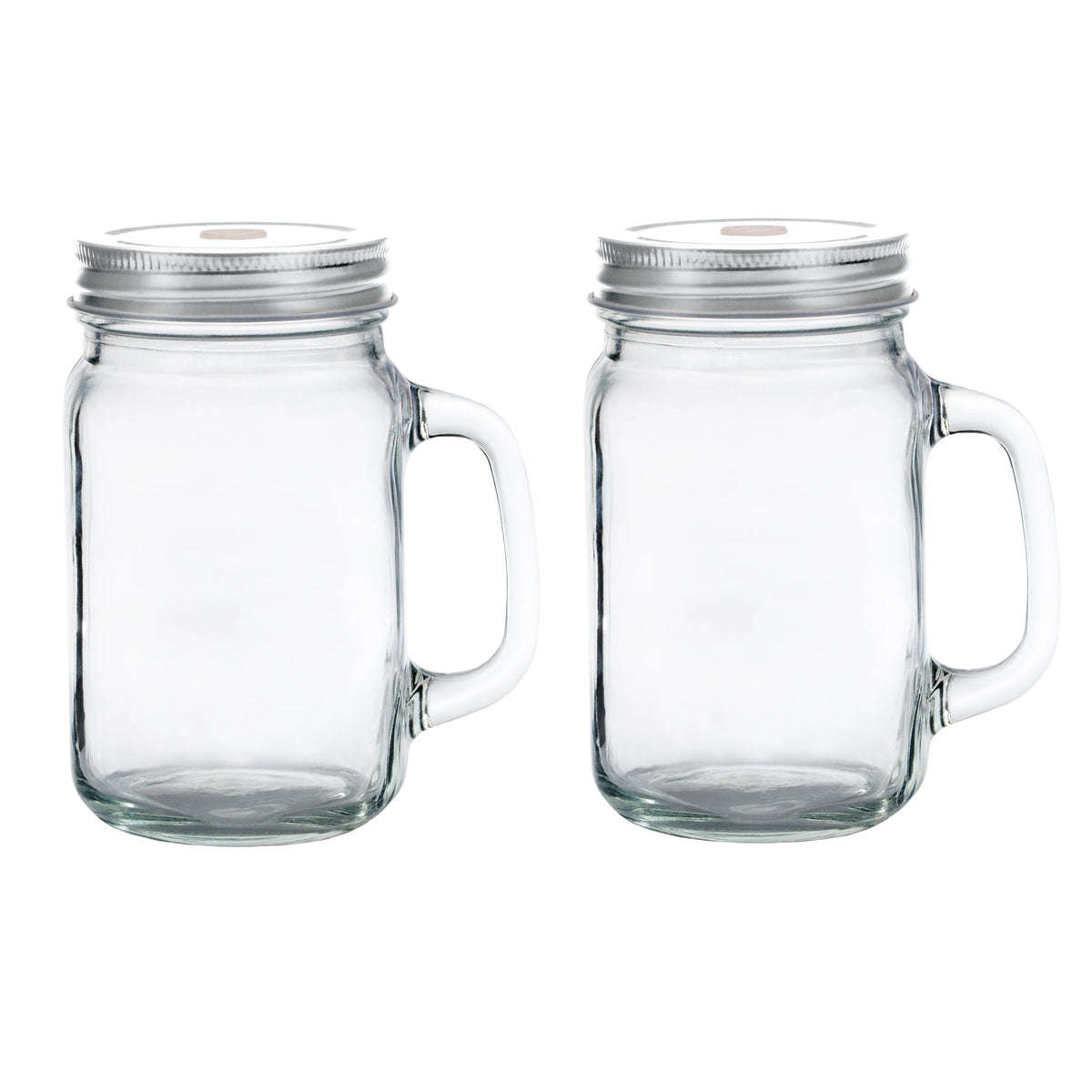 Mason Jar with Handle/Lid/Straw Hole 16oz