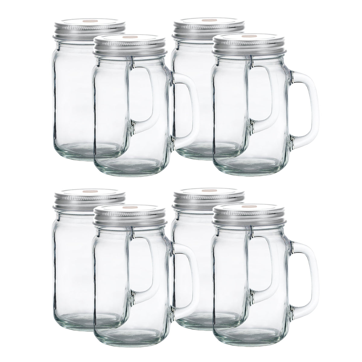 Mason Jar with Handle/Lid/Straw Hole 16oz