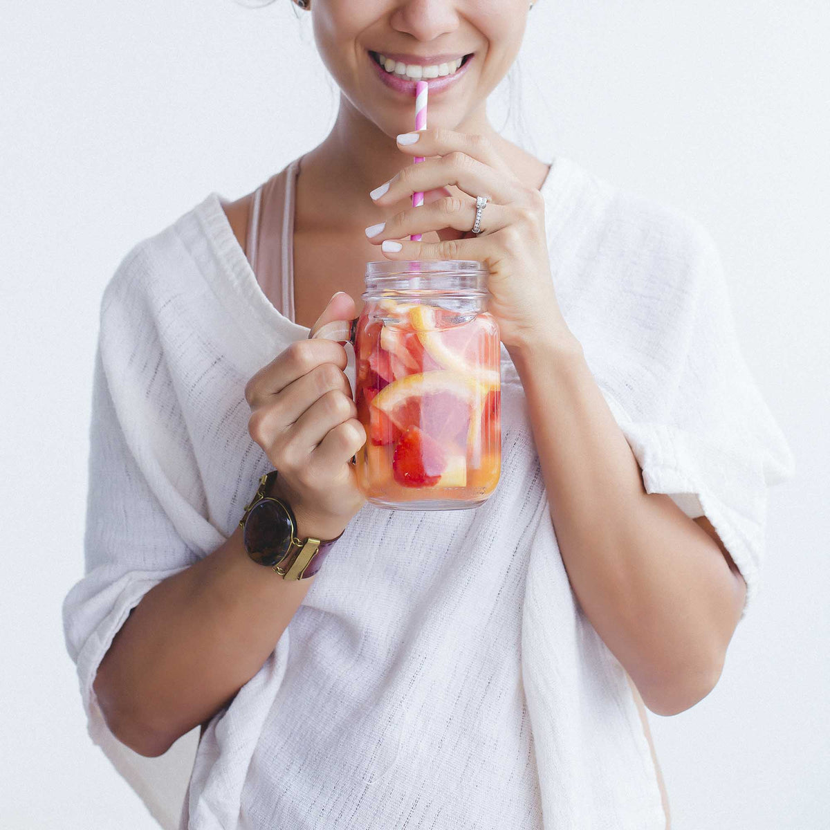 Mason Jar with Handle/Lid/Straw Hole 16oz