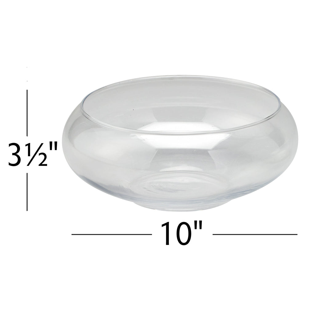 Low Floral Bowl 10" Tall - Clear