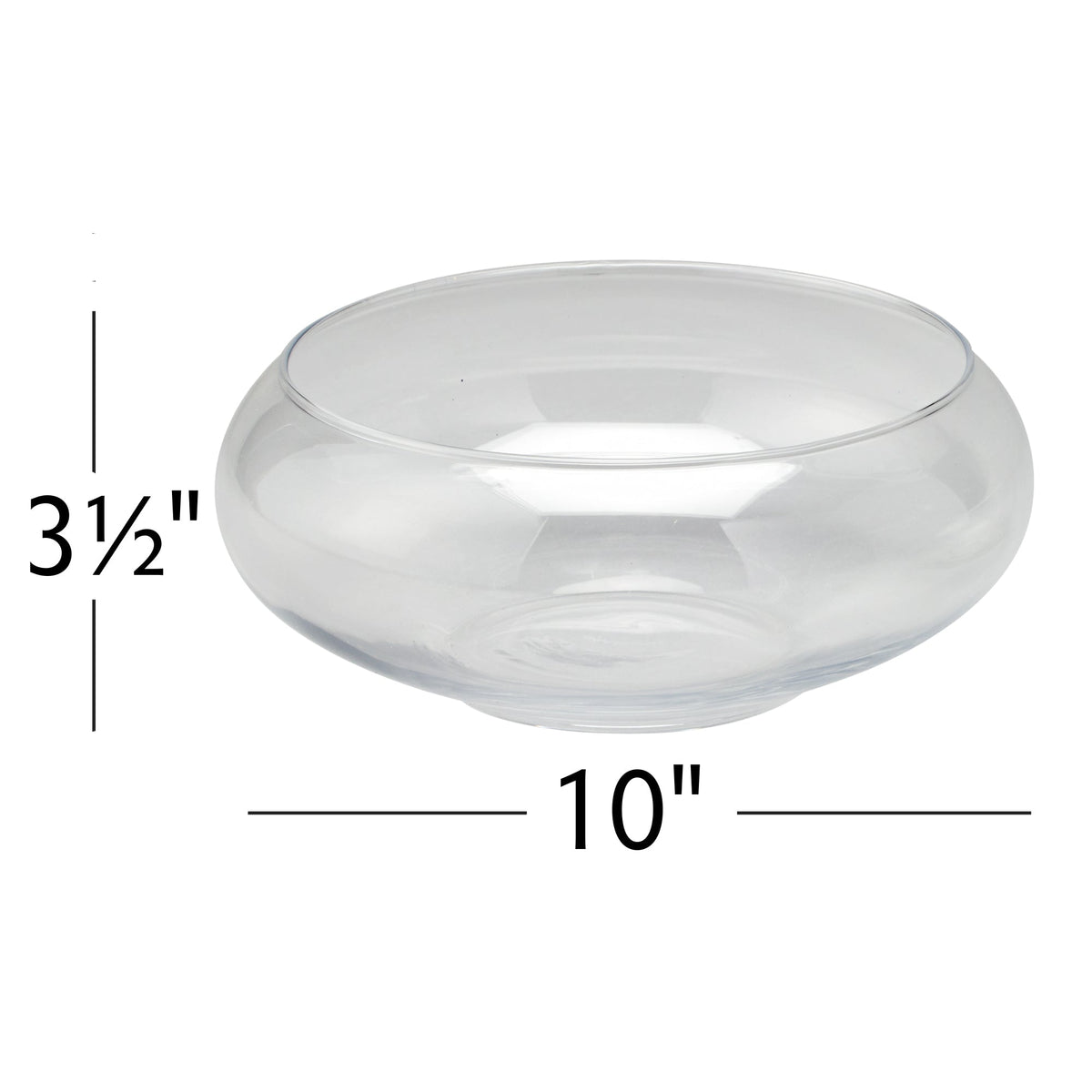 Low Floral Bowl 10" Tall - Clear