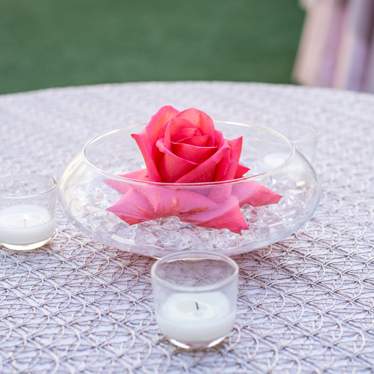 Low Floral Bowl 10" Tall - Clear