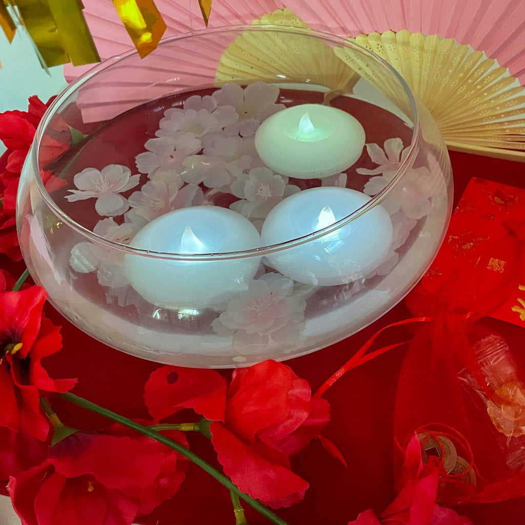 Low Floral Bowl 10" Tall - Clear