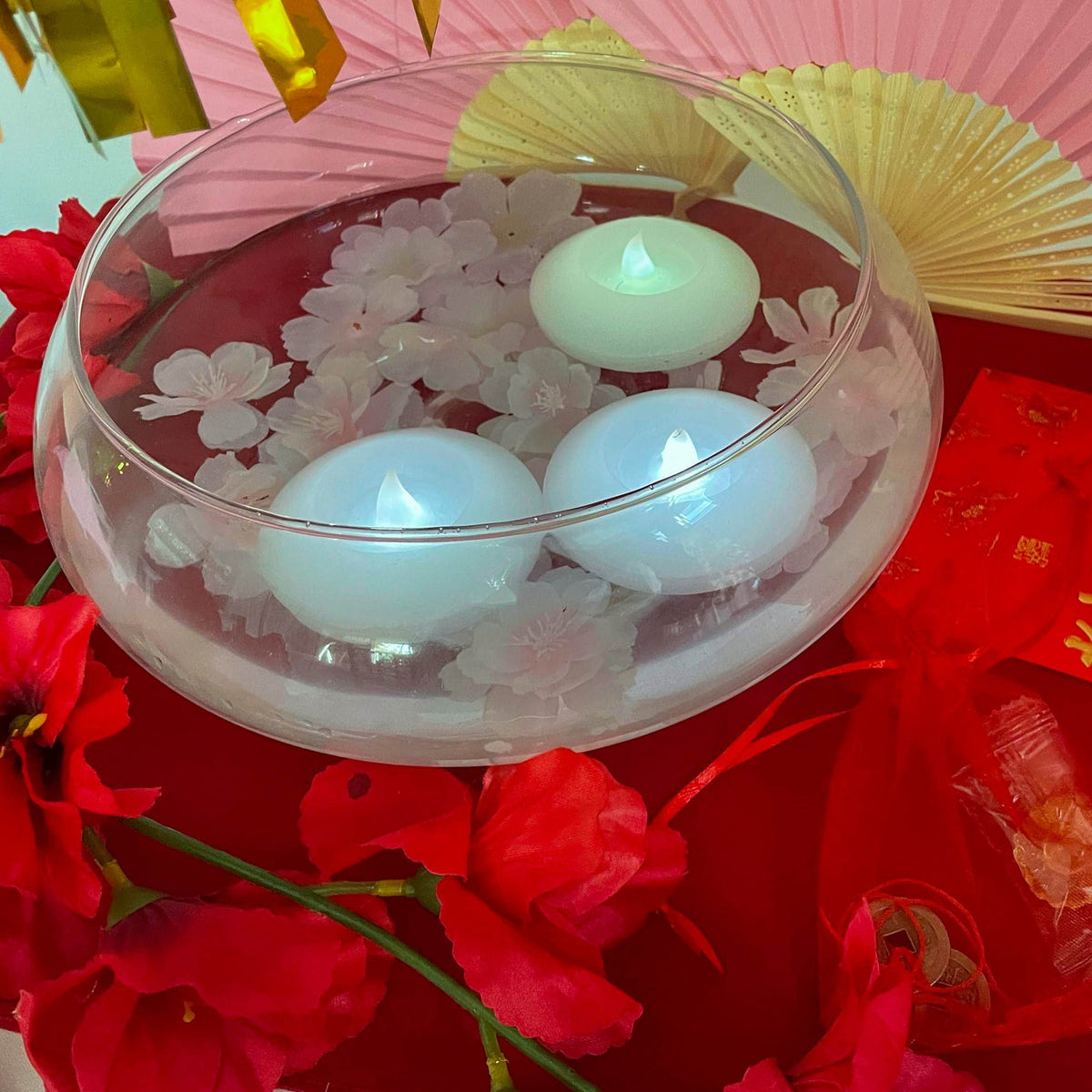 Low Floral Bowl 10" Tall - Clear