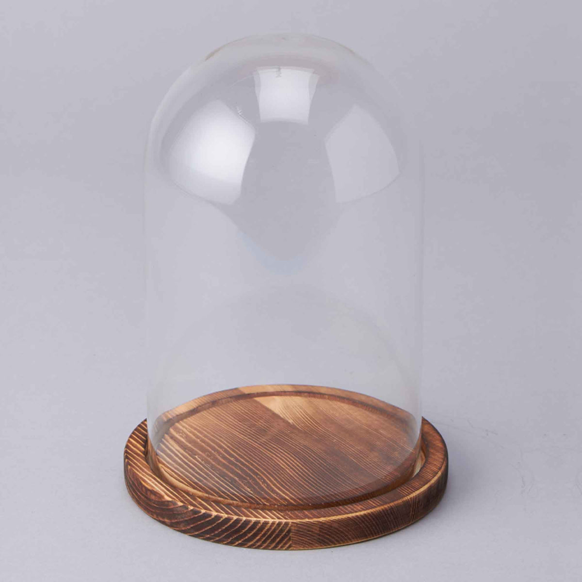 Glass Dome with Wood Base