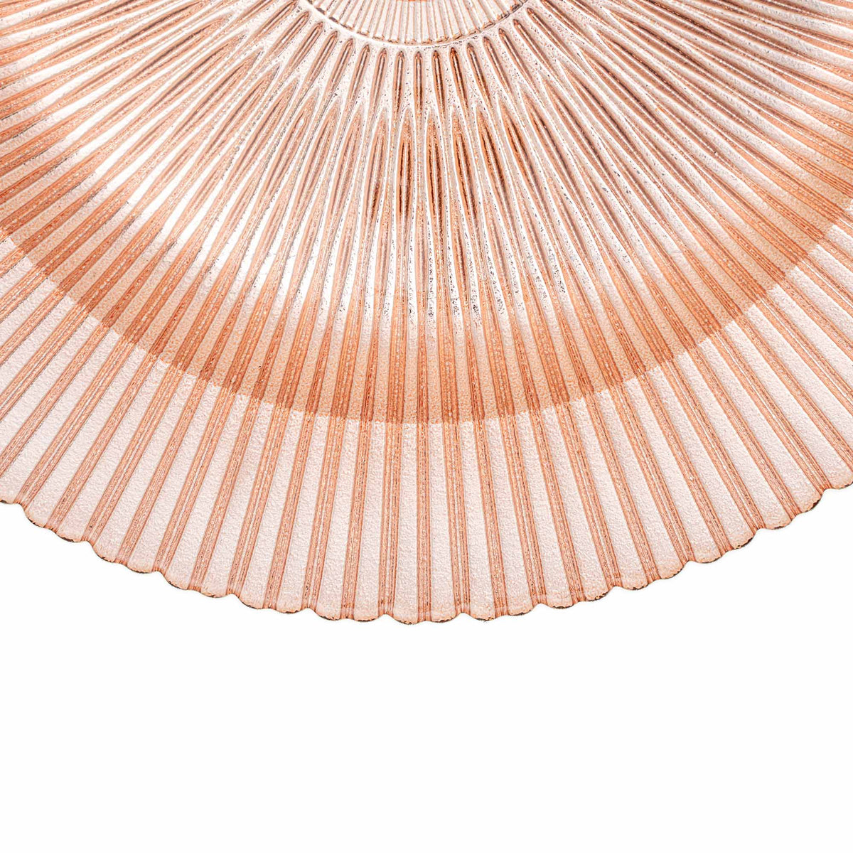 Fluted Glass Charger Plate 13" - Rose Gold