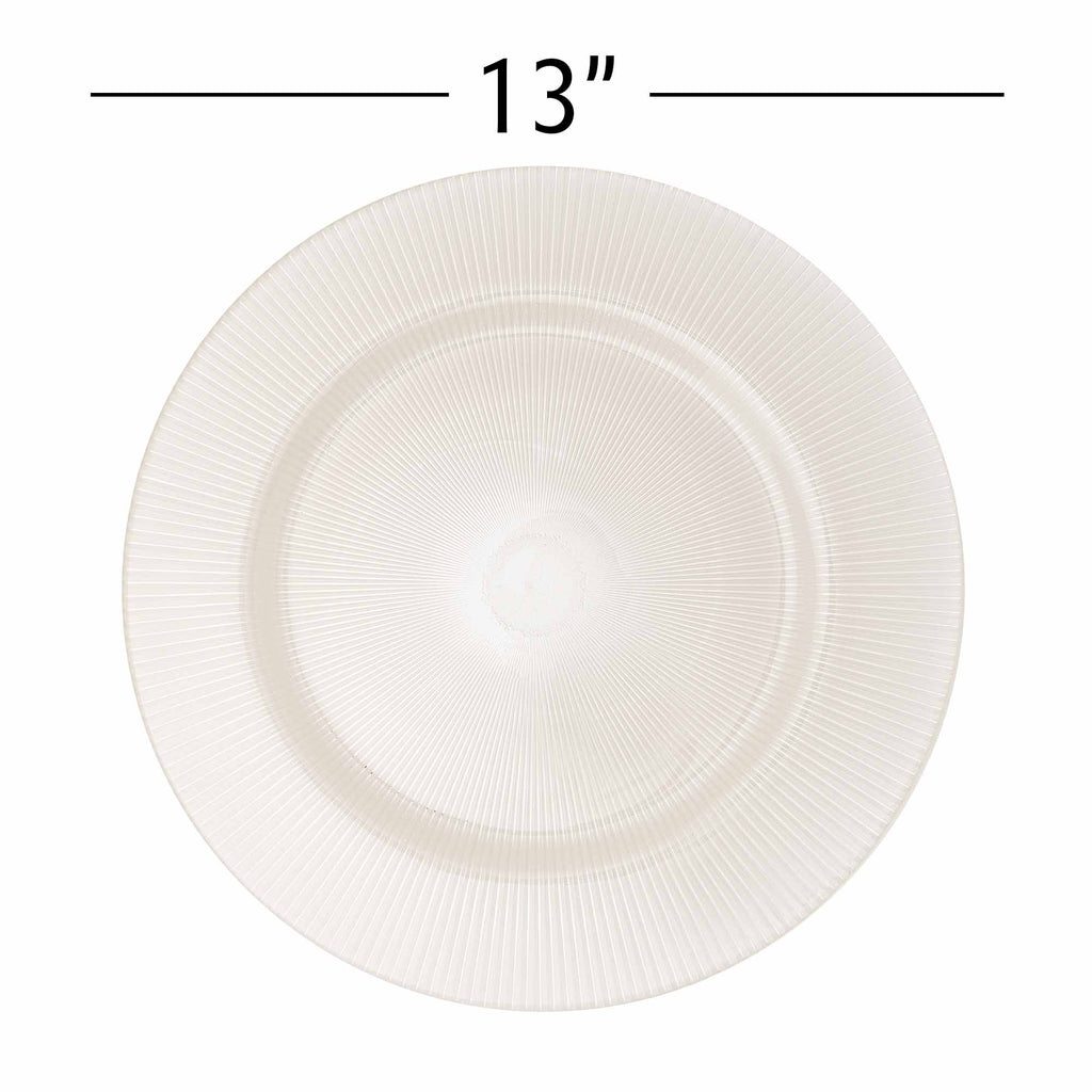 Fluted Glass Charger Plate 13" - Rose Gold