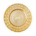 Sun Calendar Glass Charger Plate 13" Gold
