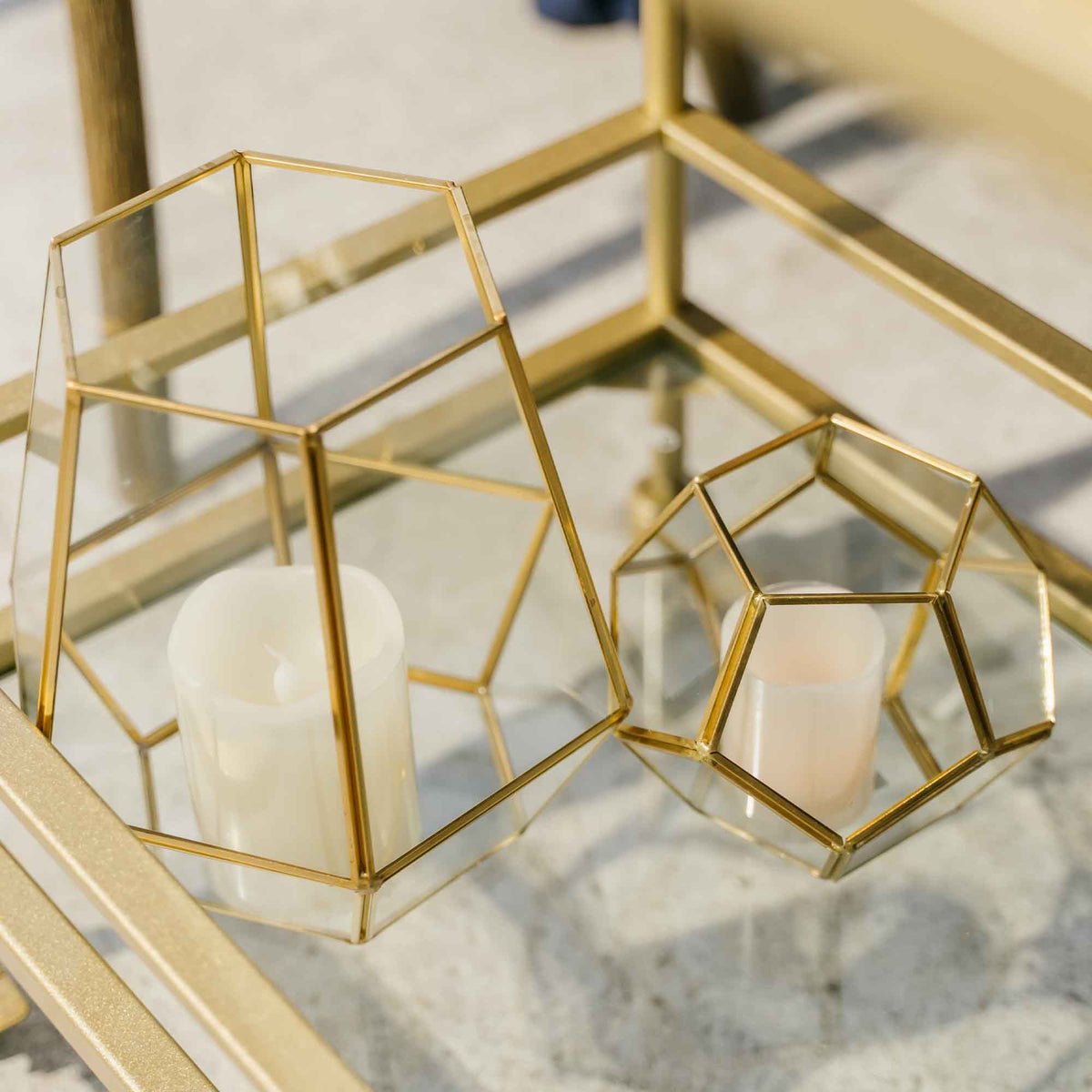 Gold Hexagon Terrarium 4.5"