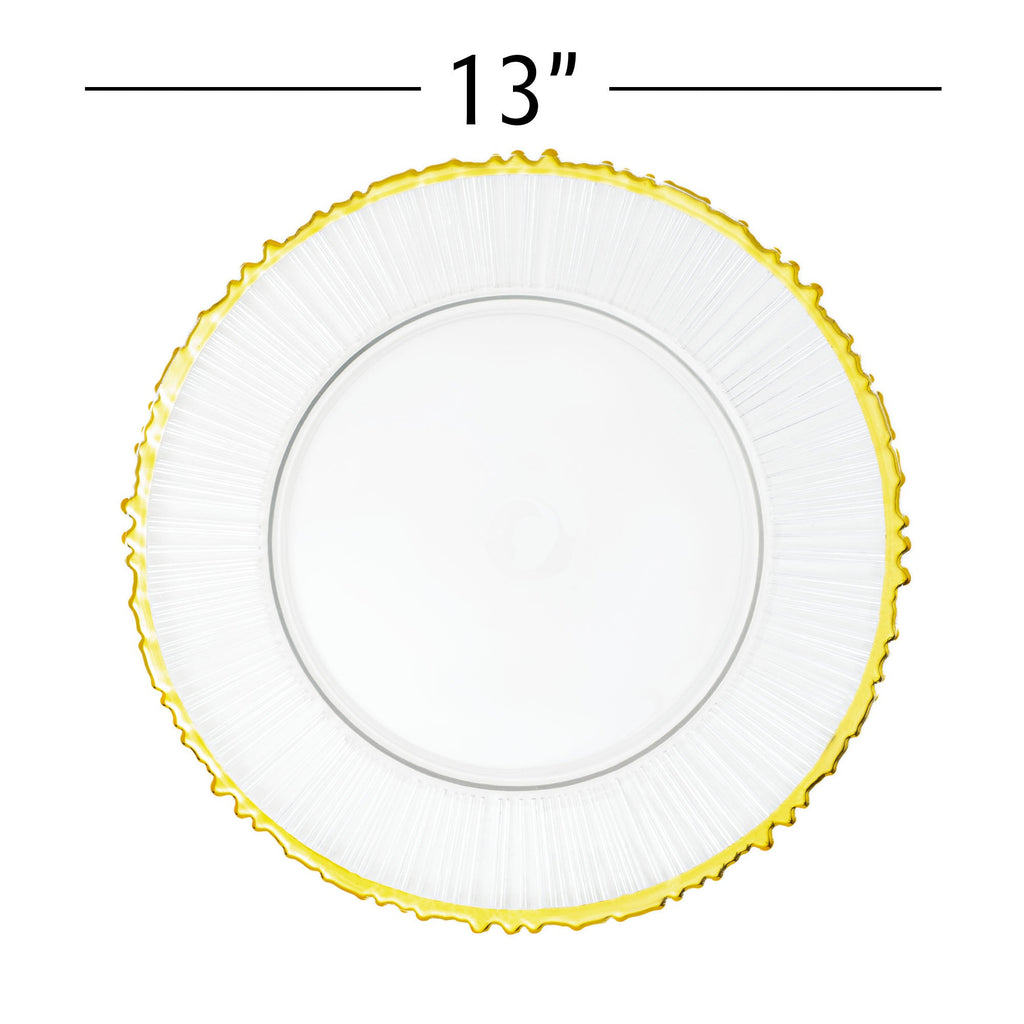 Sunflower Glass Charger Plate 13" - Gold