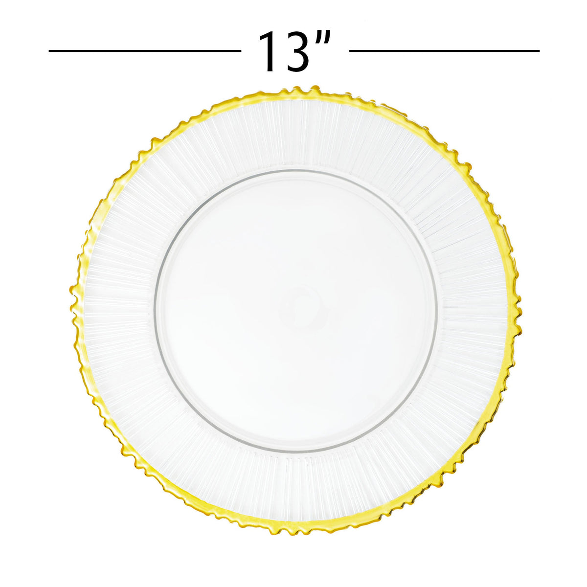 Sunflower Glass Charger Plate 13" - Gold