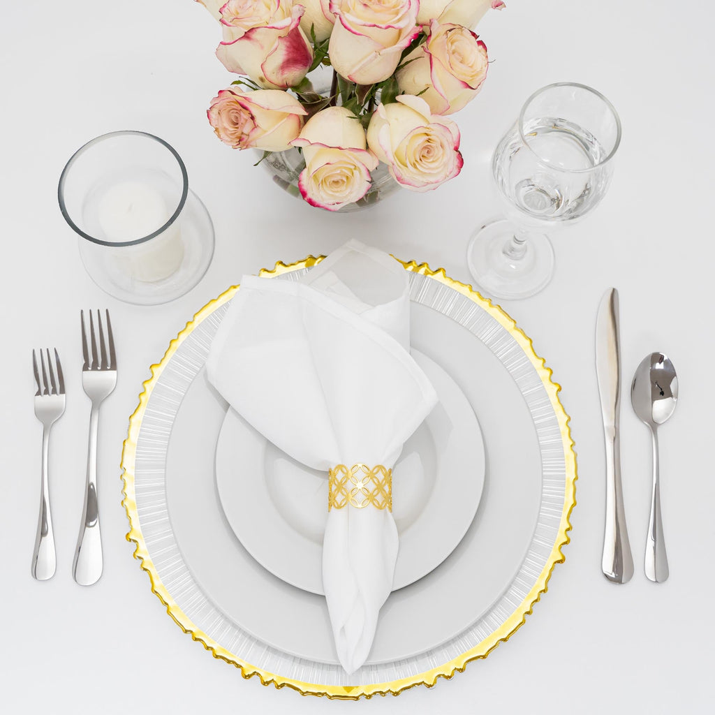 Sunflower Glass Charger Plate 13" - Gold