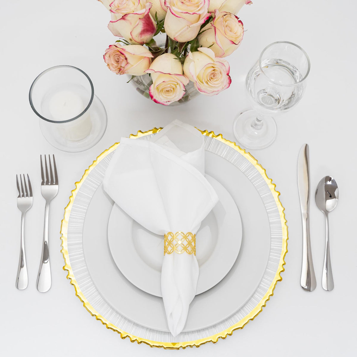 Sunflower Glass Charger Plate 13" - Gold