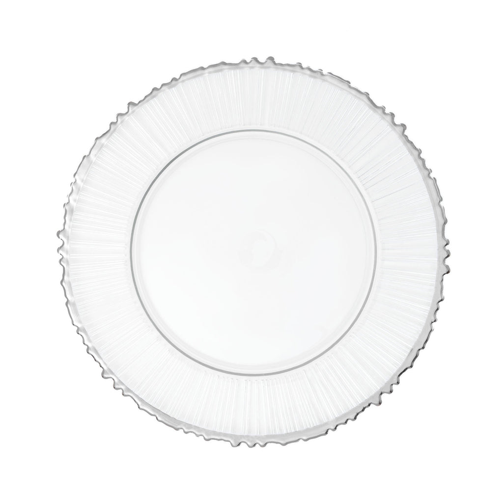 Sunflower Glass Charger Plate 13" - Silver
