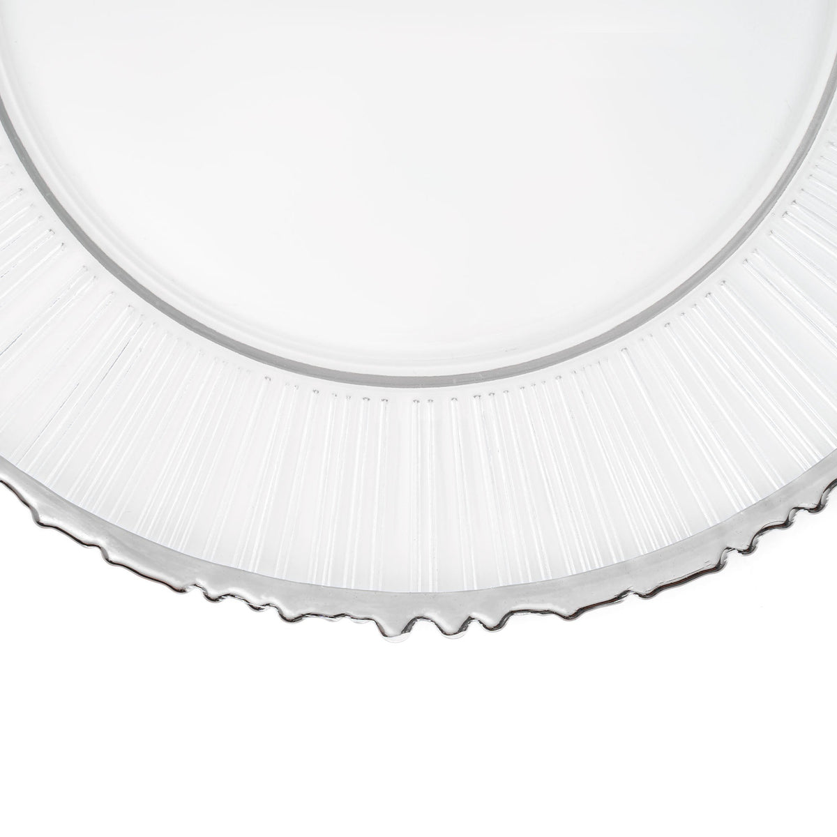 Sunflower Glass Charger Plate 13" - Silver