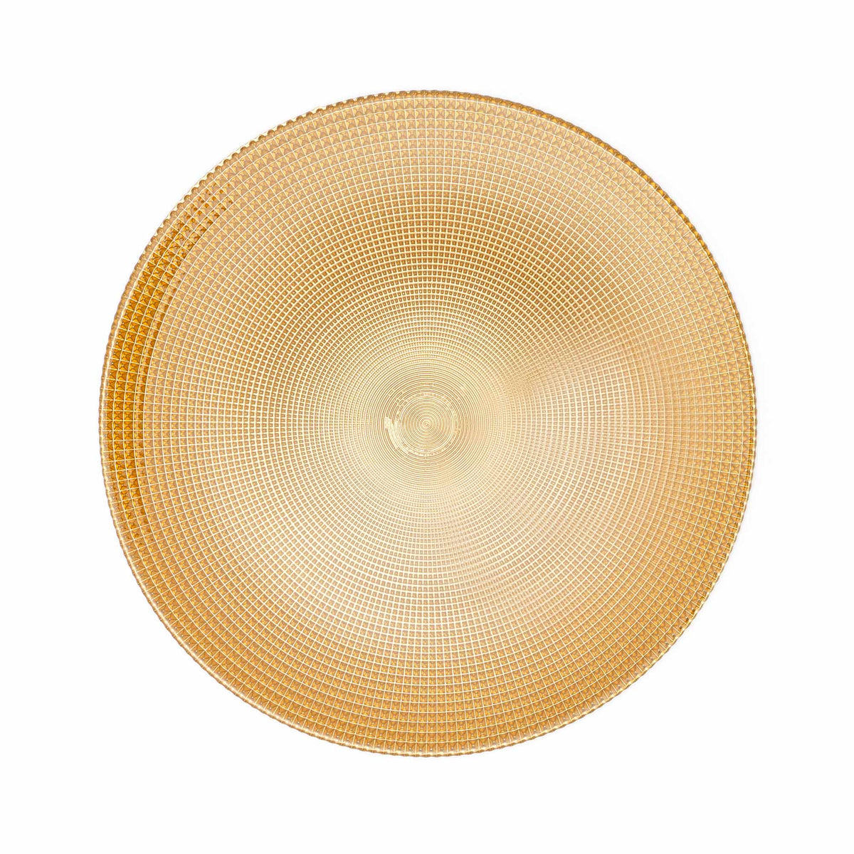 Basket Stitch Glass Charger Plate 13" - Gold