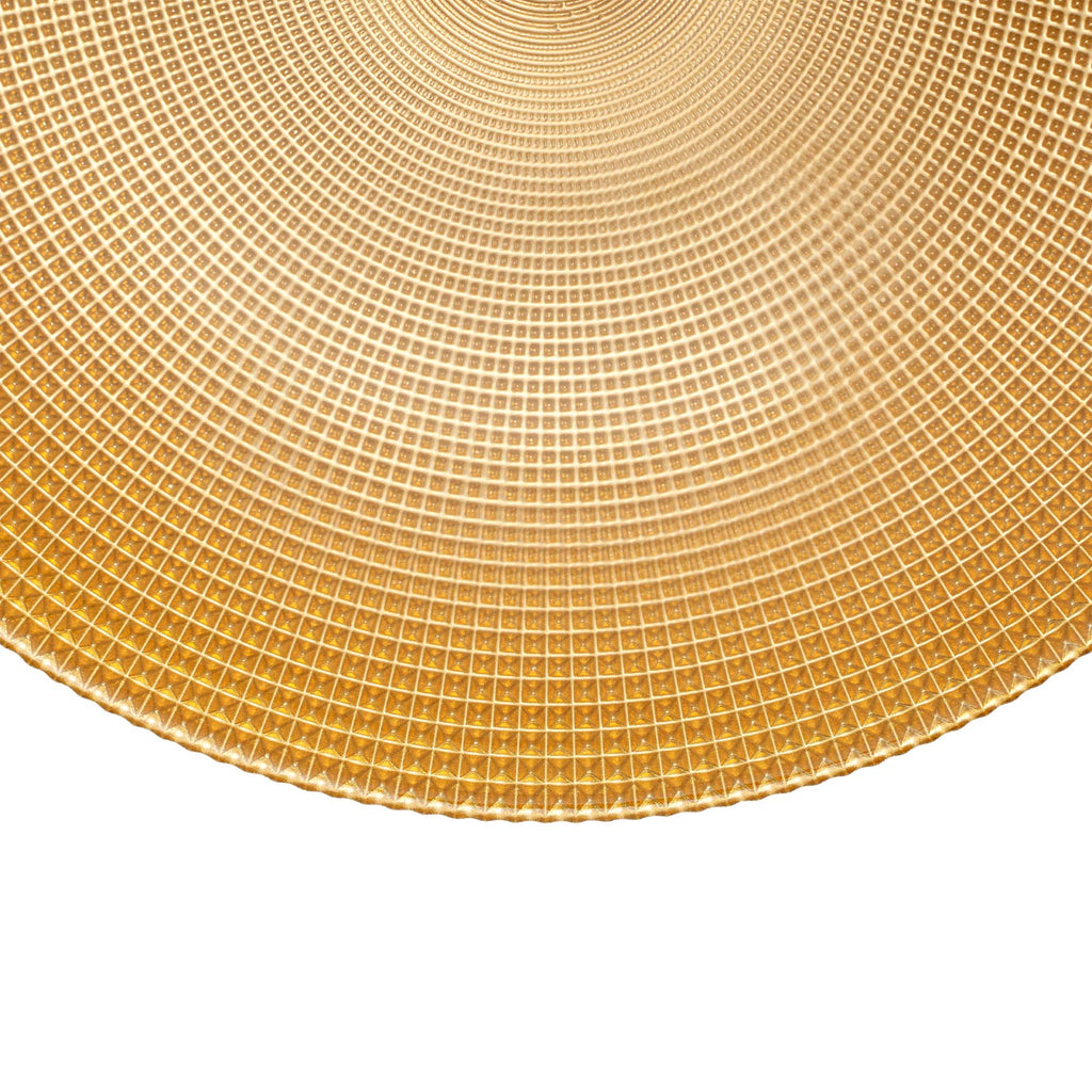 Basket Stitch Glass Charger Plate 13" - Gold