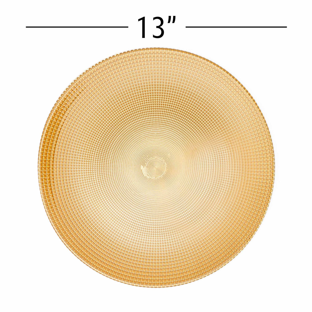 Basket Stitch Glass Charger Plate 13" - Gold