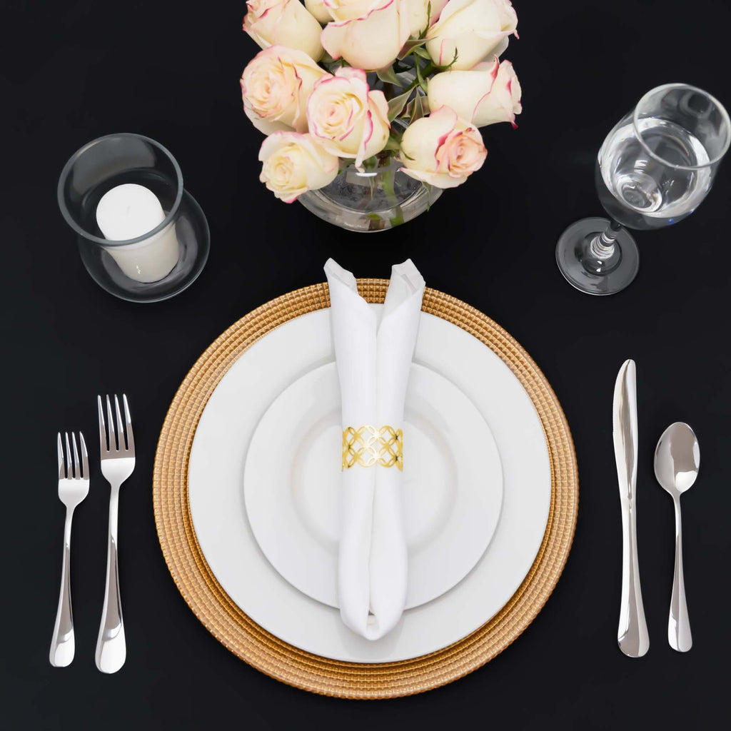 Basket Stitch Glass Charger Plate 13" - Gold