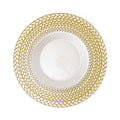 Wheat Edge Glass Charger Plate 12¾" - Gold Set of 4