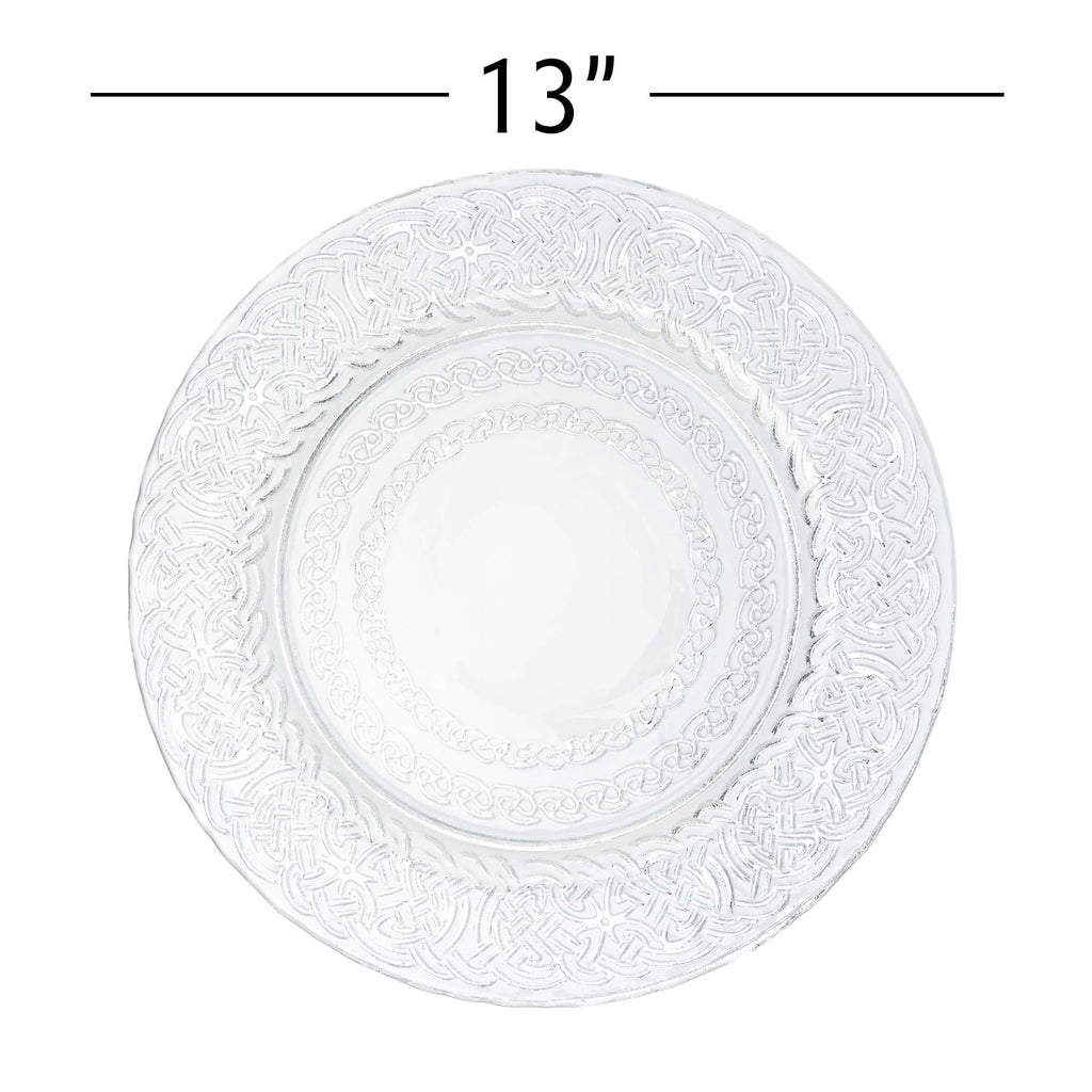 Celtic Glass Charger Plate 13" - Set of 4