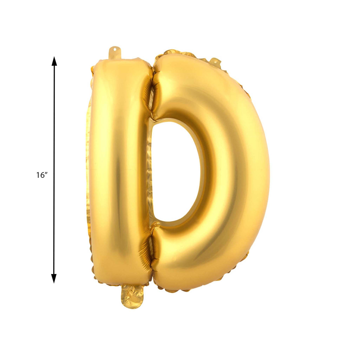Mylar Balloon Letter D - Gold 16"
