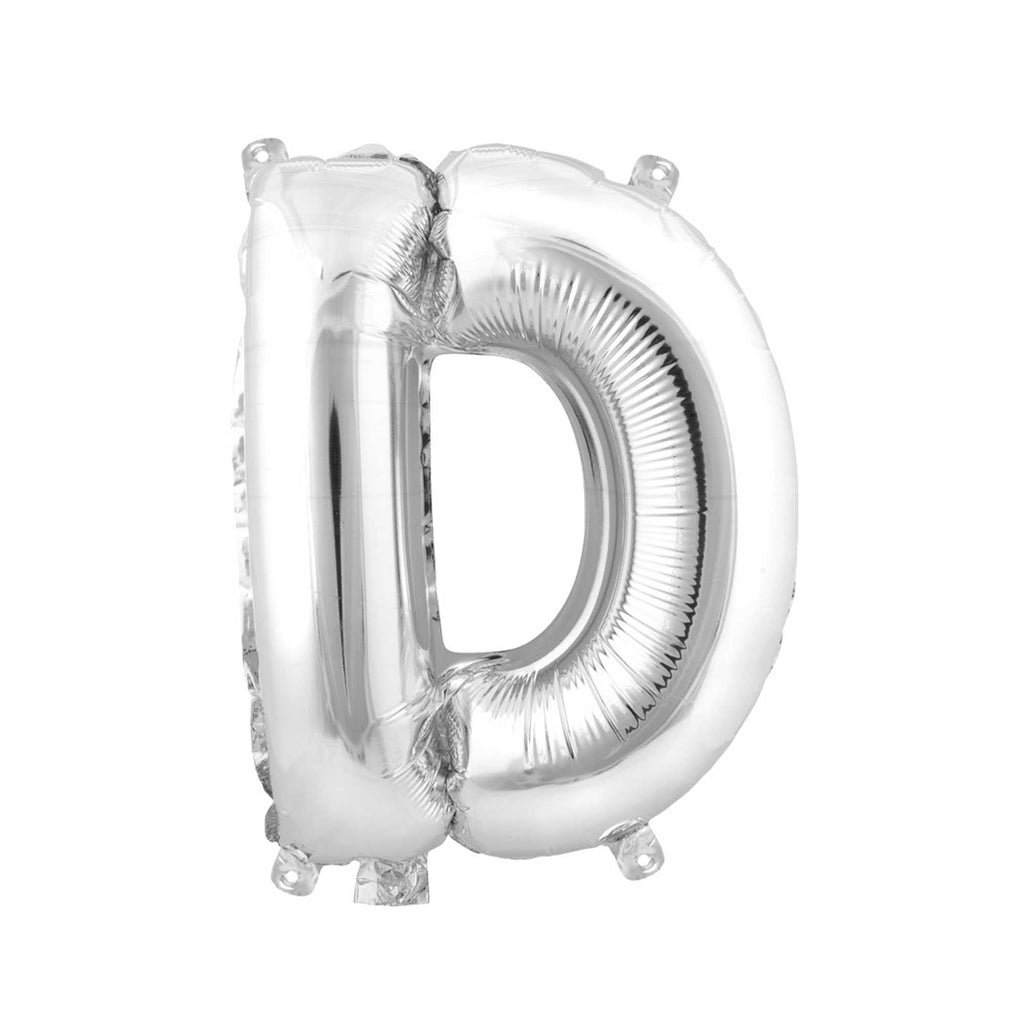 Mylar Balloon Letter D - Silver 34"